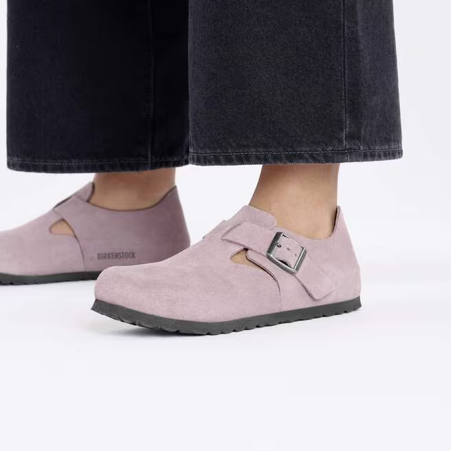 Birkenstock London Suede Leather Faded Purple EU39/W8-8.5 Medium/Narrow NWT
