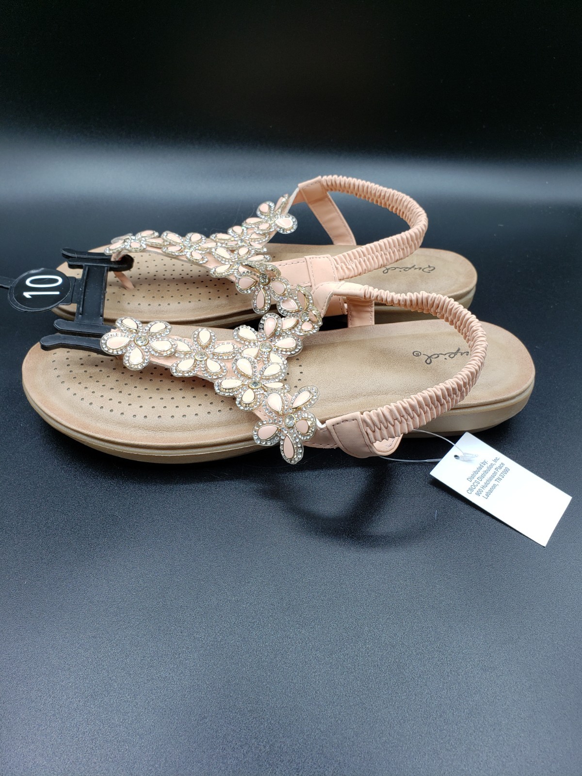 «Qupid» Womens Floral Beaded Bejeweled Rhinestone Sandals Size 10 NWT