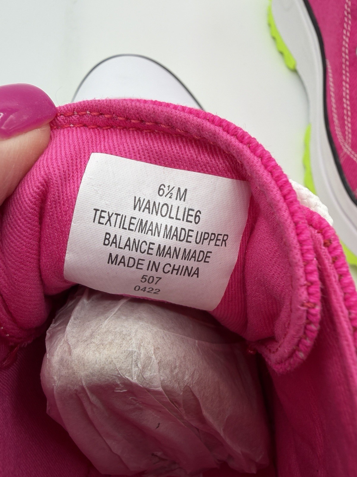 Airwalk Wanollie6 Sneakers, Women’s 6.5 High Top Platform Canvas Pink W/ Neon