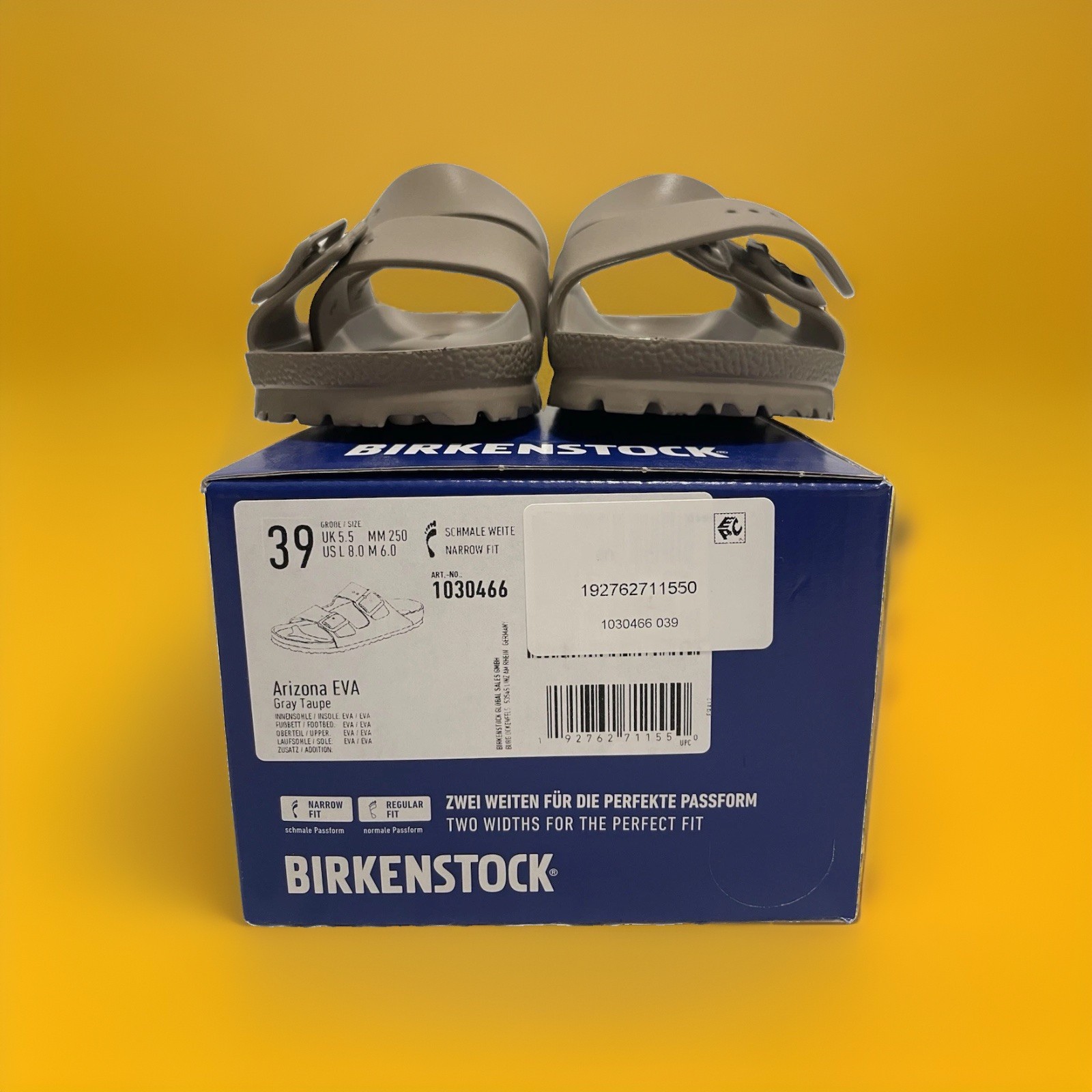 Birkenstock Arizona Essentials Eva Sandals,Gray Taupe Size 39