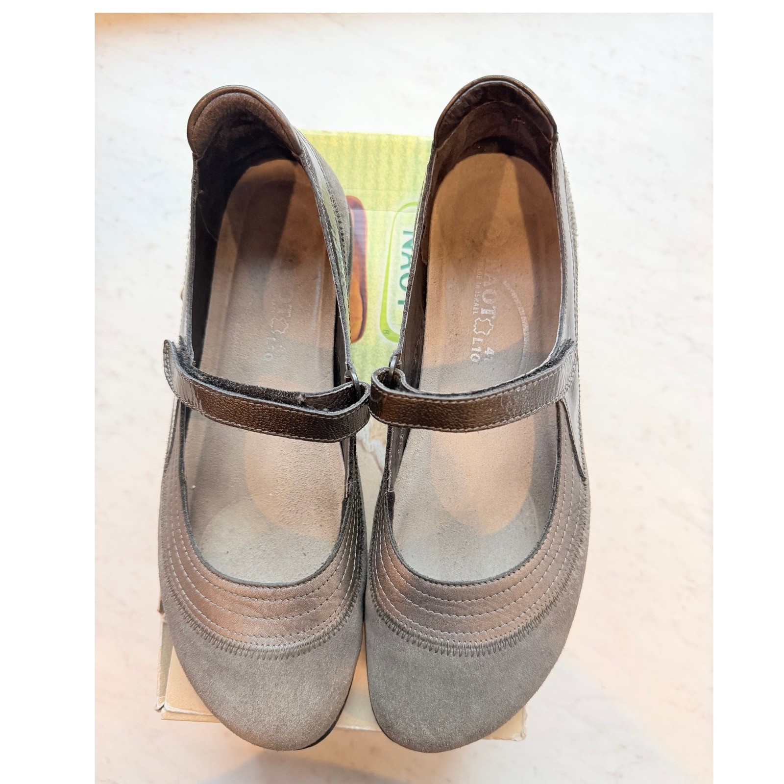 Naot Kirei Mary Jane Shoes Womens EU 41 (US 10) Gray Suede Hiking Comfort