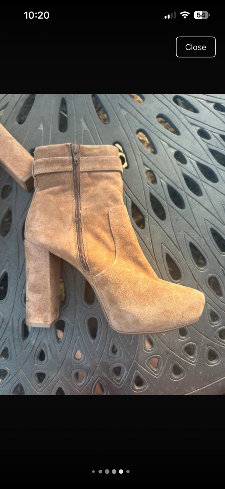 Express Brown Suede Leather Ankle Booties Round Toe Buckle Zip Women’s 10