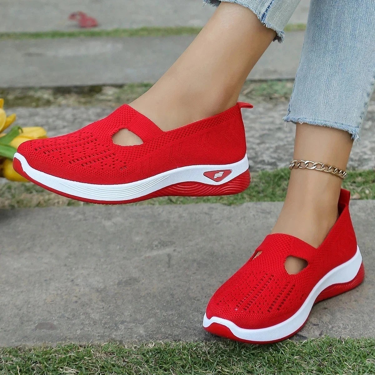 Women’s Breathable Slip On Sneakers Lightweight Orthopedic Summer Walking Shoes