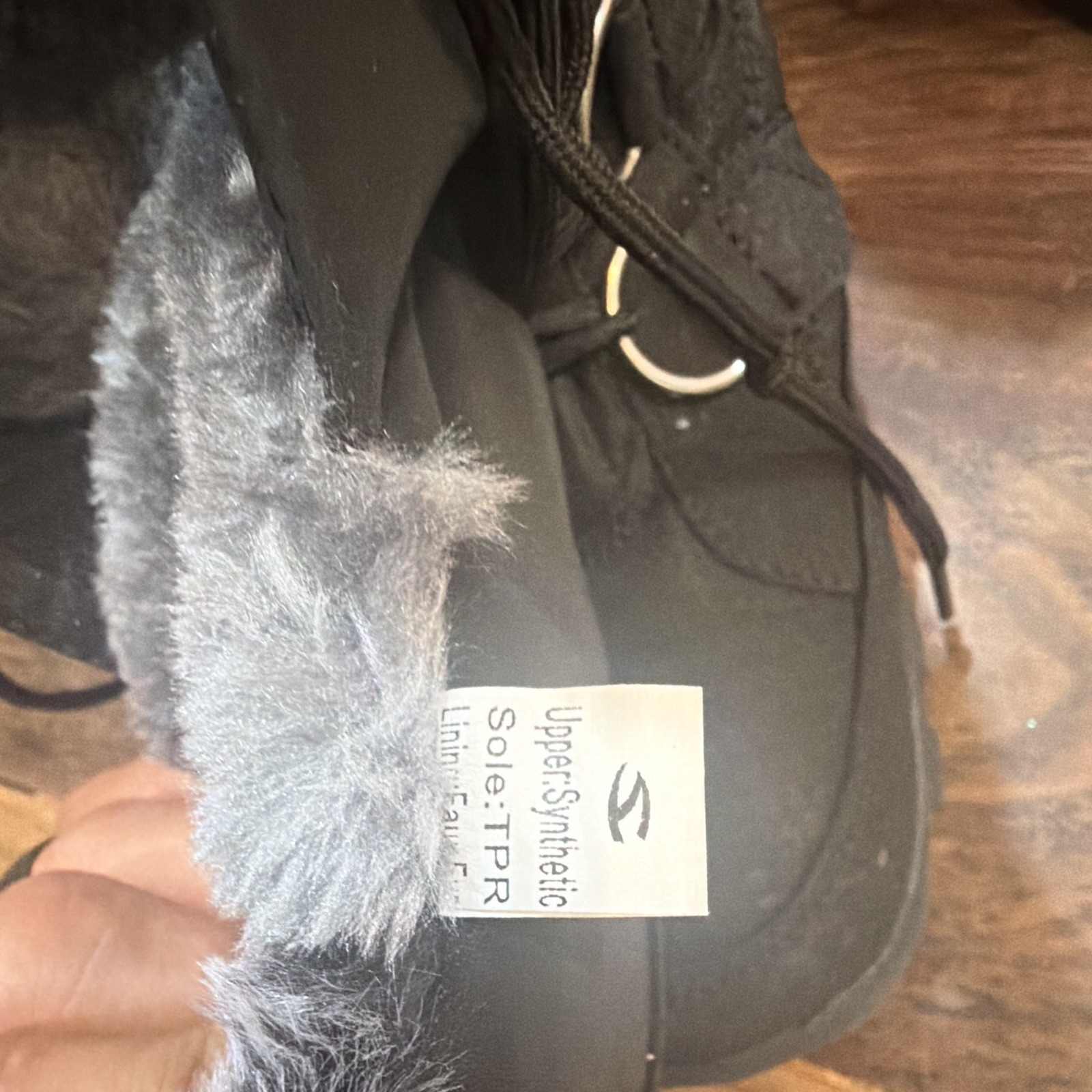 HOBIBEAR AW8670 Women’s Black Faux Fur Lined Lace-Up Snow Boots US 9 EU 40