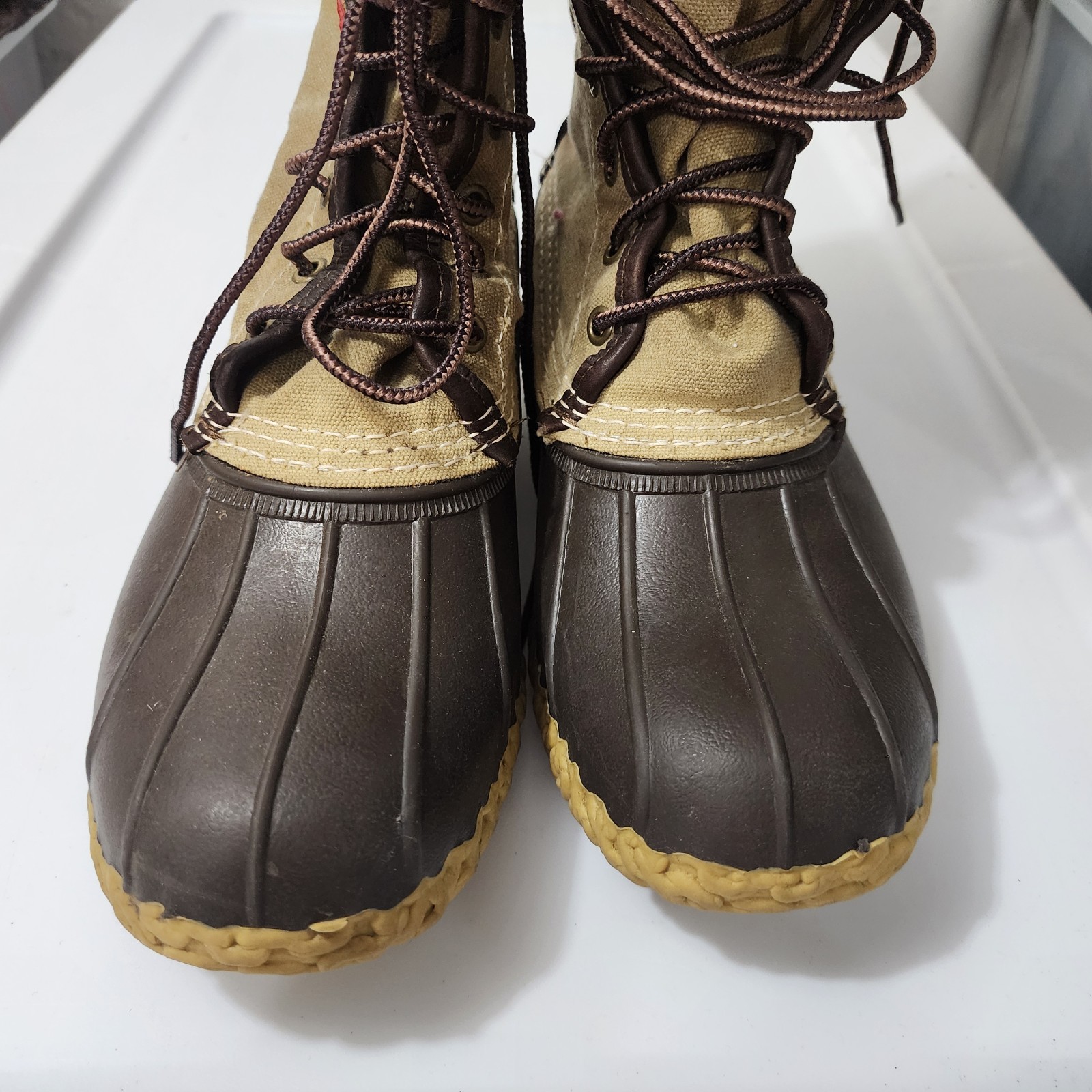 L.L. Bean Original Bean Boot Patch Waxed-Canvas Duck Hunting 10in Brown Maine 9M