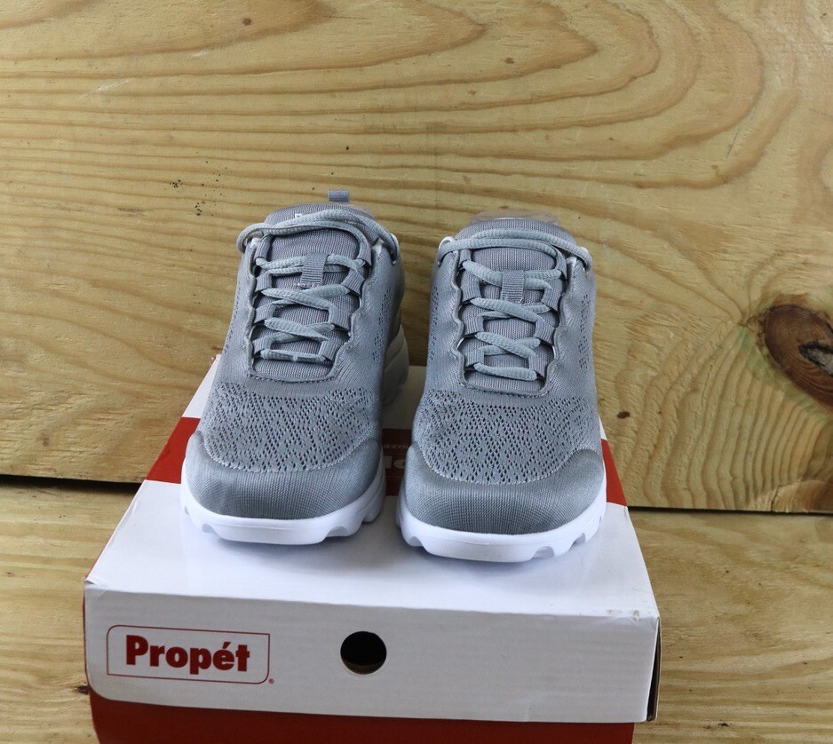 Propet Sneakers Womens 8 Gray Silver Travelactiv Lace Up Athletic New