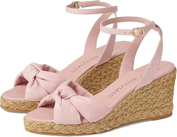 Stuart Weitzman Playa Espadrille Knot Wedge, Ballet/Natural, US 9 B