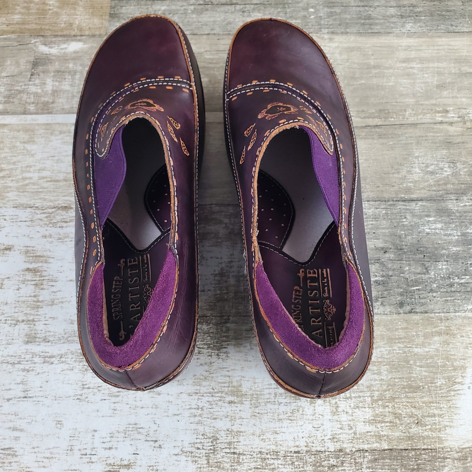 L’ Artiste by Spring Step Burbank Womens Clogs Sz 10 Dark Brown Leather Slip On