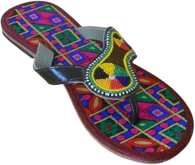 Women Slippers Leather Handmade Indian Casual Slip On Ballet Flats US 6-10