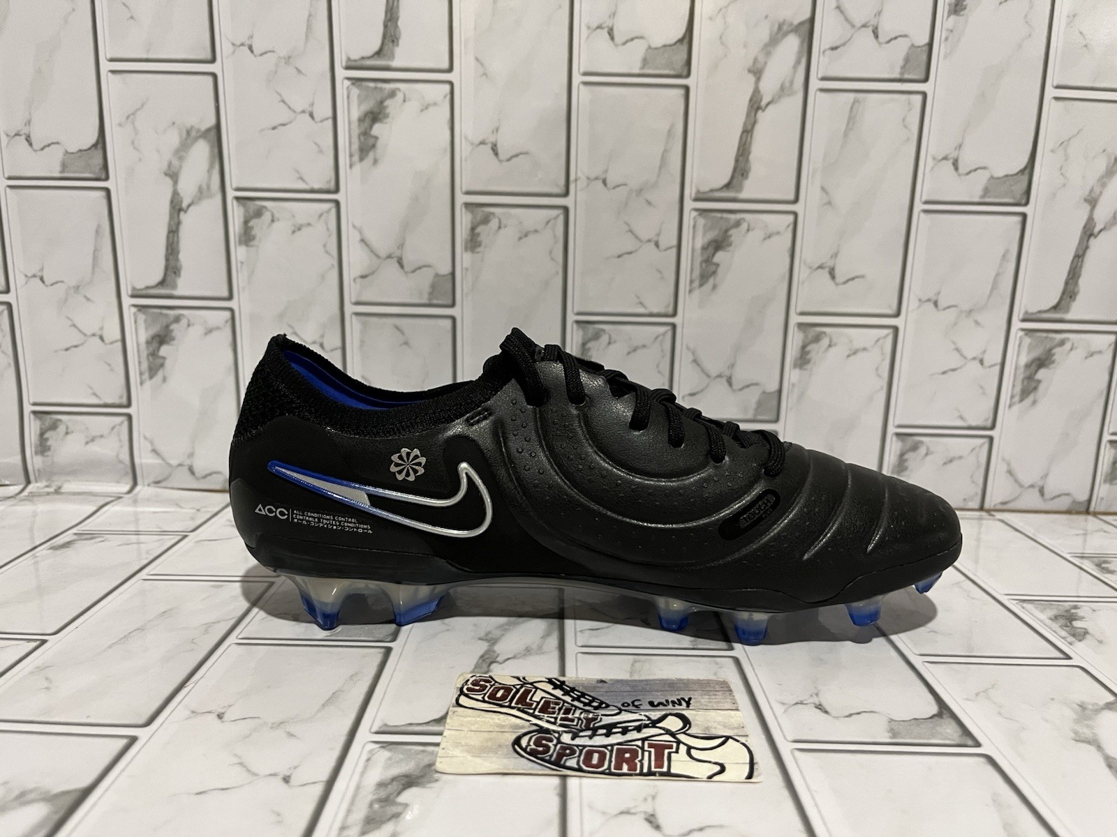New Nike Tiempo Legend 10 Elite FG ACC Soccer Cleats Black Royal Blue Womens 8