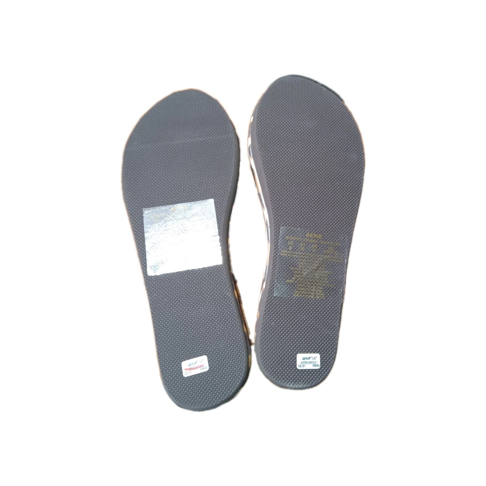 Aerie Sandals New Women Size 6 Tan Leopard Cheetah Animal Print Flip Flops Beach