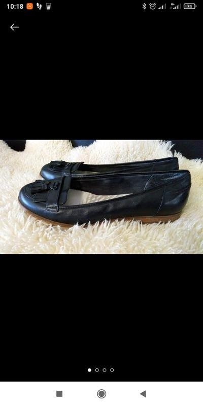 women clarks loafers black leather 41 #7BB9