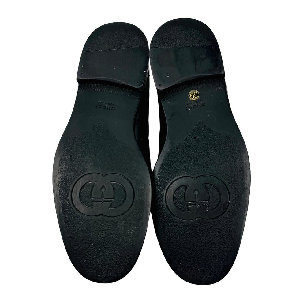 Gucci GG Marmont Women Black Chevron Matelasse Leather Loafers US 10 EU 40 Italy