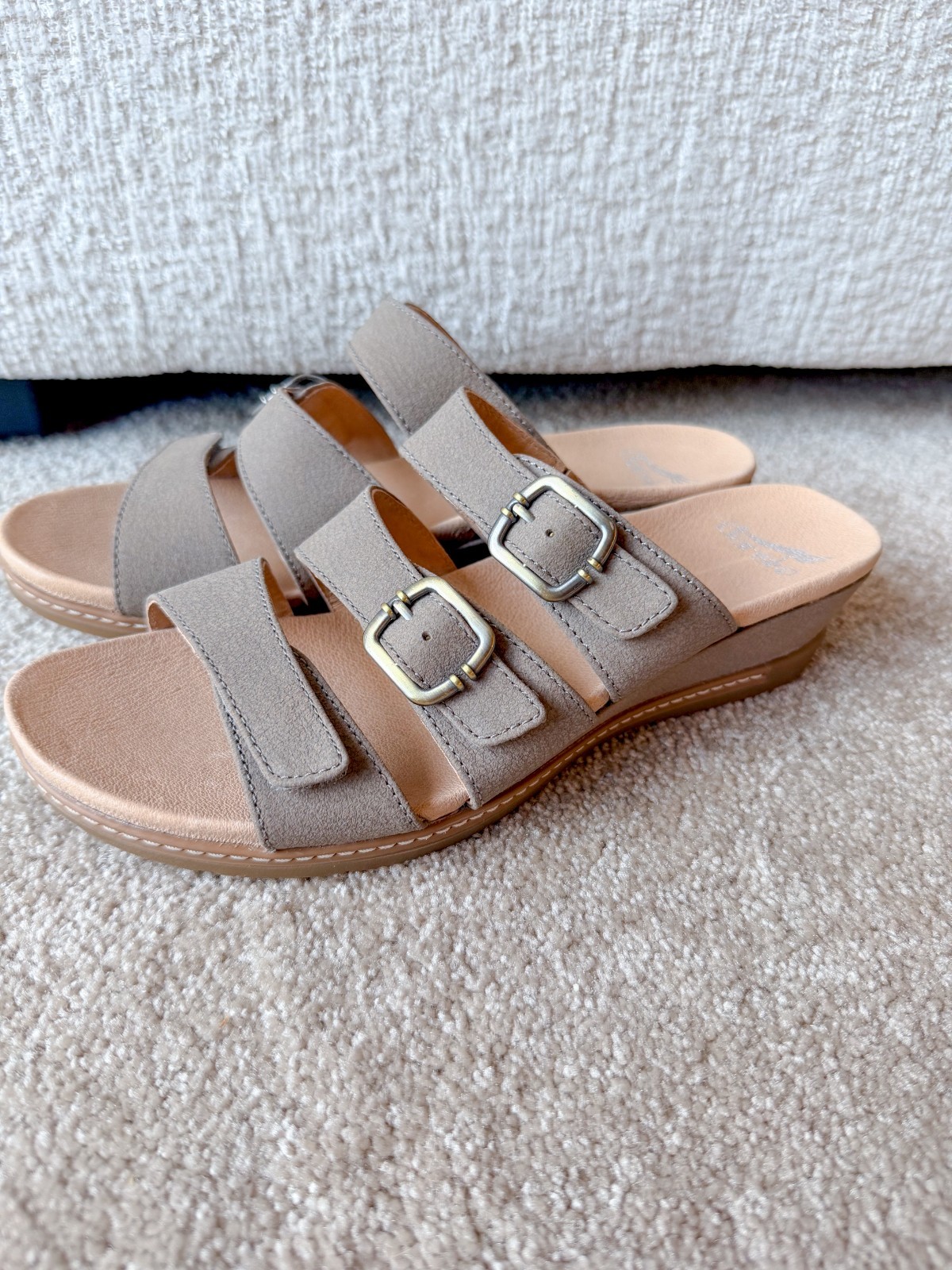 Dansko Allyson Slide Sandals Stone Leather – Size 40