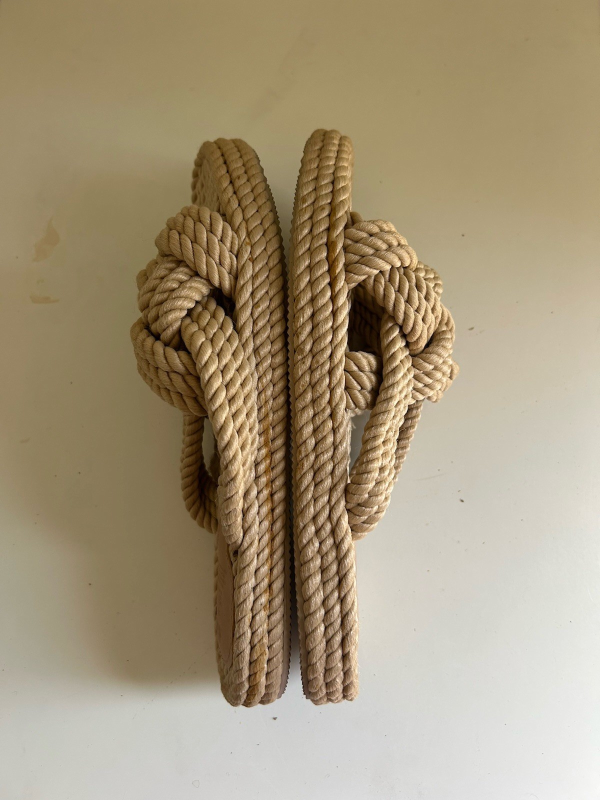 PF2 Women’ H&M Woven Beige Chunky Straw Raffia Natural slide on Sandals 8 / 39