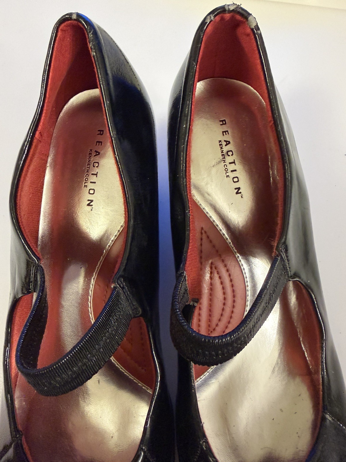 Reaction Kenneth Cole Black Patent Leather Mary Jane Wedge Heels | Comfort Shoes