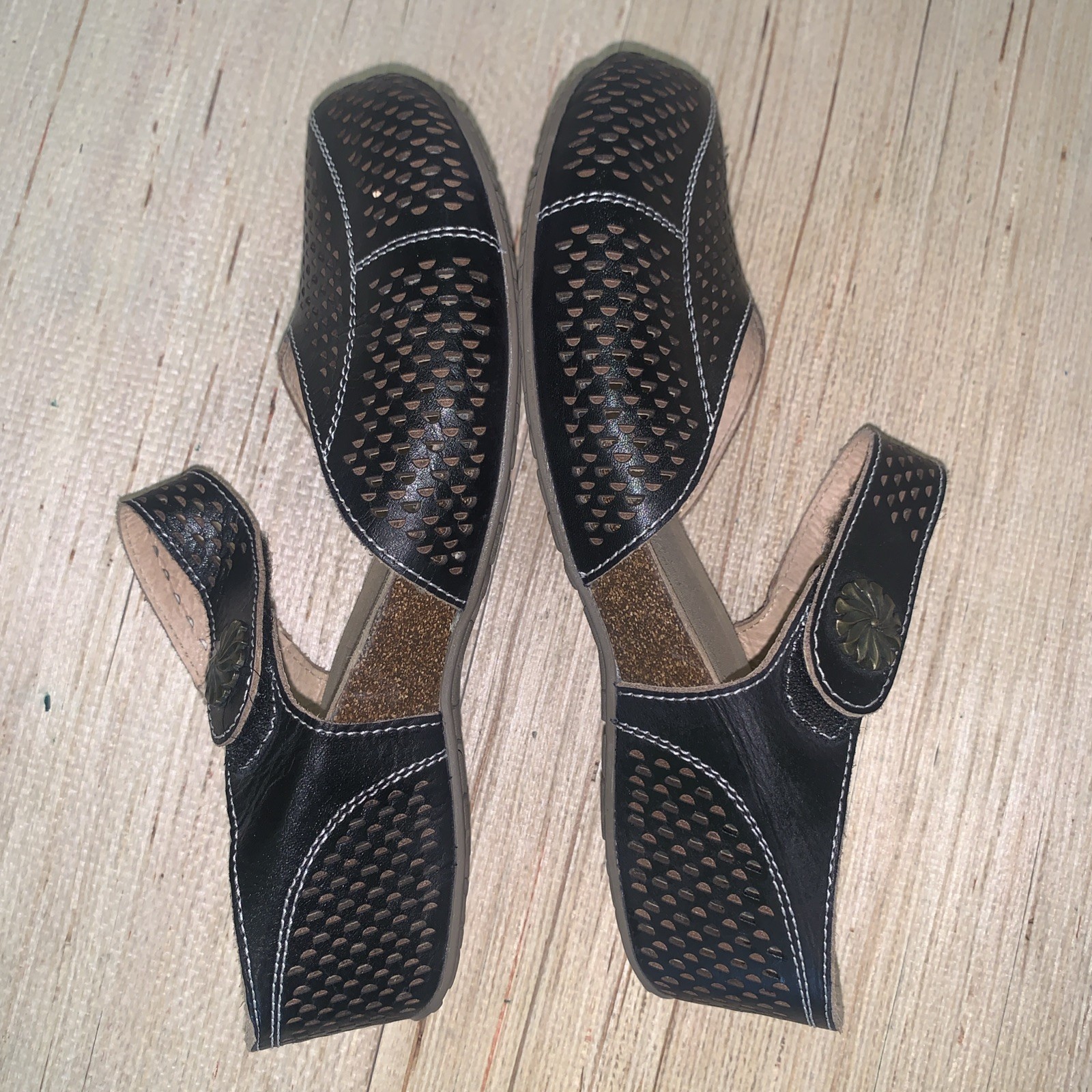 L’Artiste by Spring Step Spoorti Prorated Leather Brown Clog EU 38 Boho Hippy