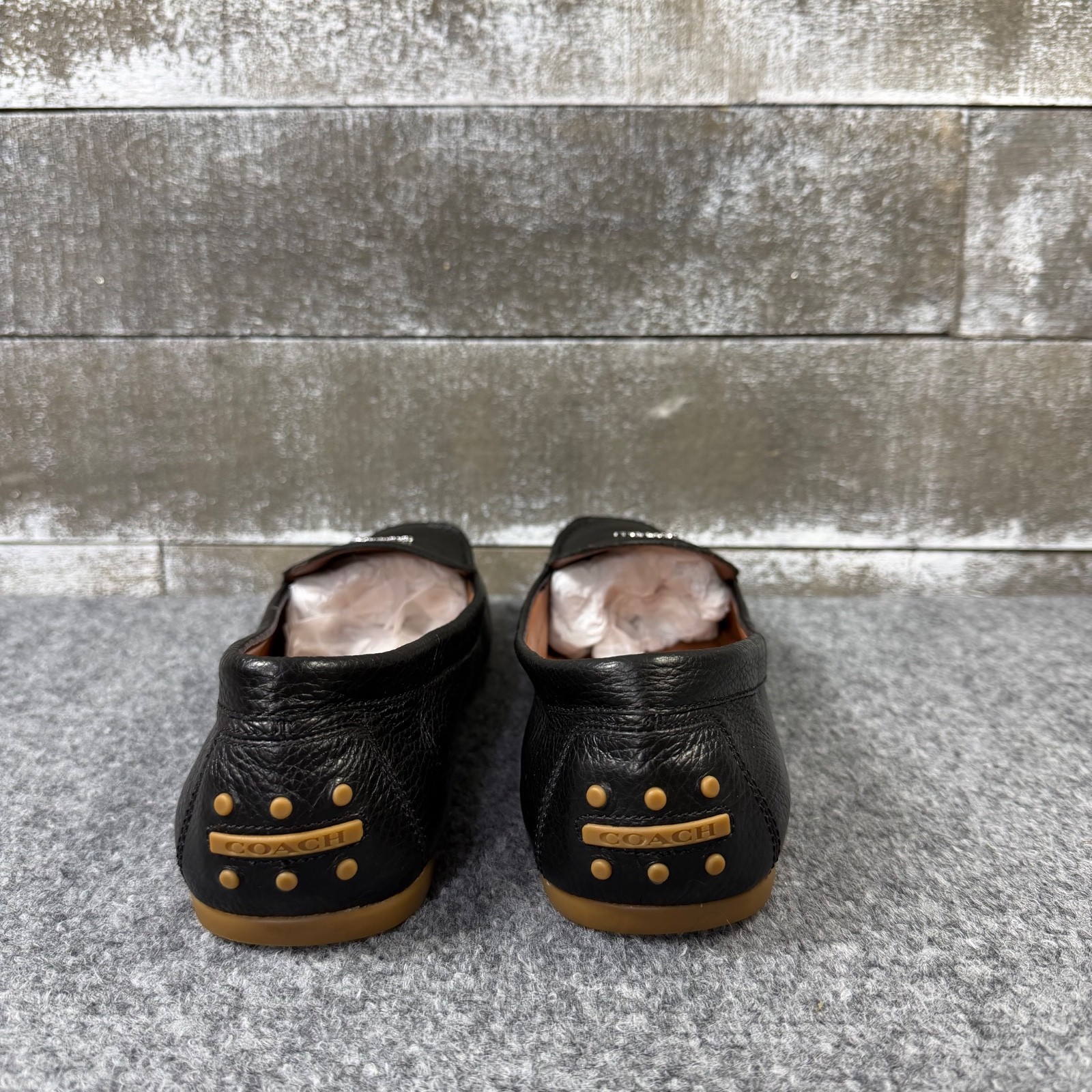 Coach (Black) New York Marley Driver Pebble Leather Designer Loafers Womens 10B