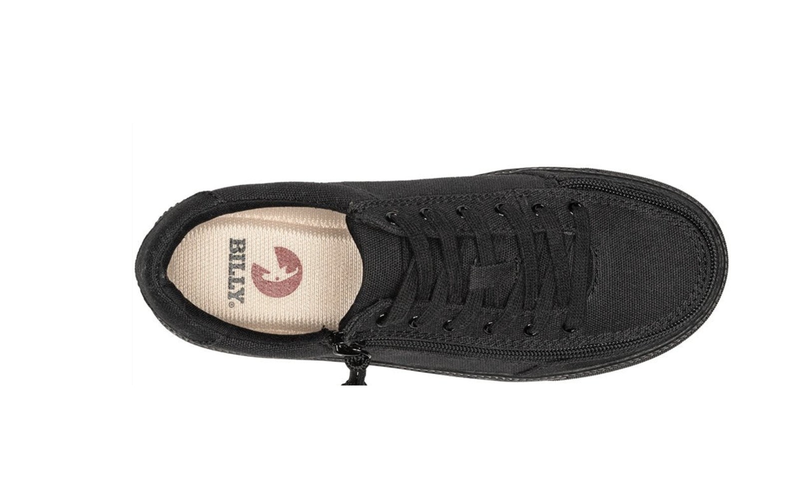 NEW Billy Footwear Women Sneaker Low Top Zip Up Black Adaptive Sz 6.5 M RY2523