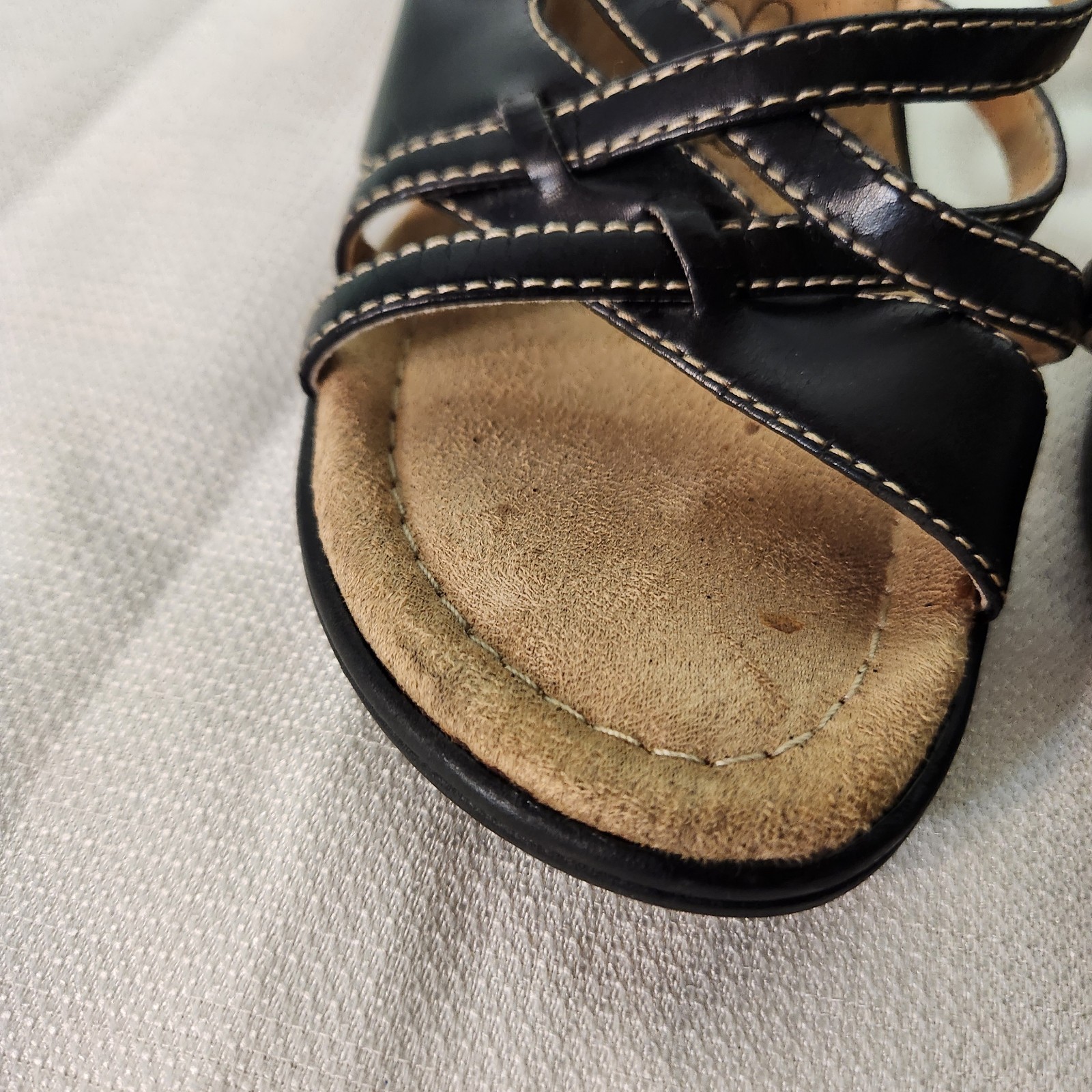 VTG 90s Y2K Mudd Piney Black Faux Vegan Leather Strappy Heel Sandals 6.5