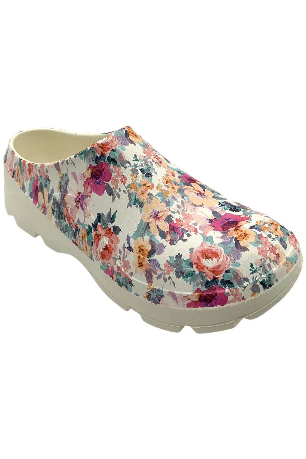 Joybees Women’s Grove Garden Clog White Floral