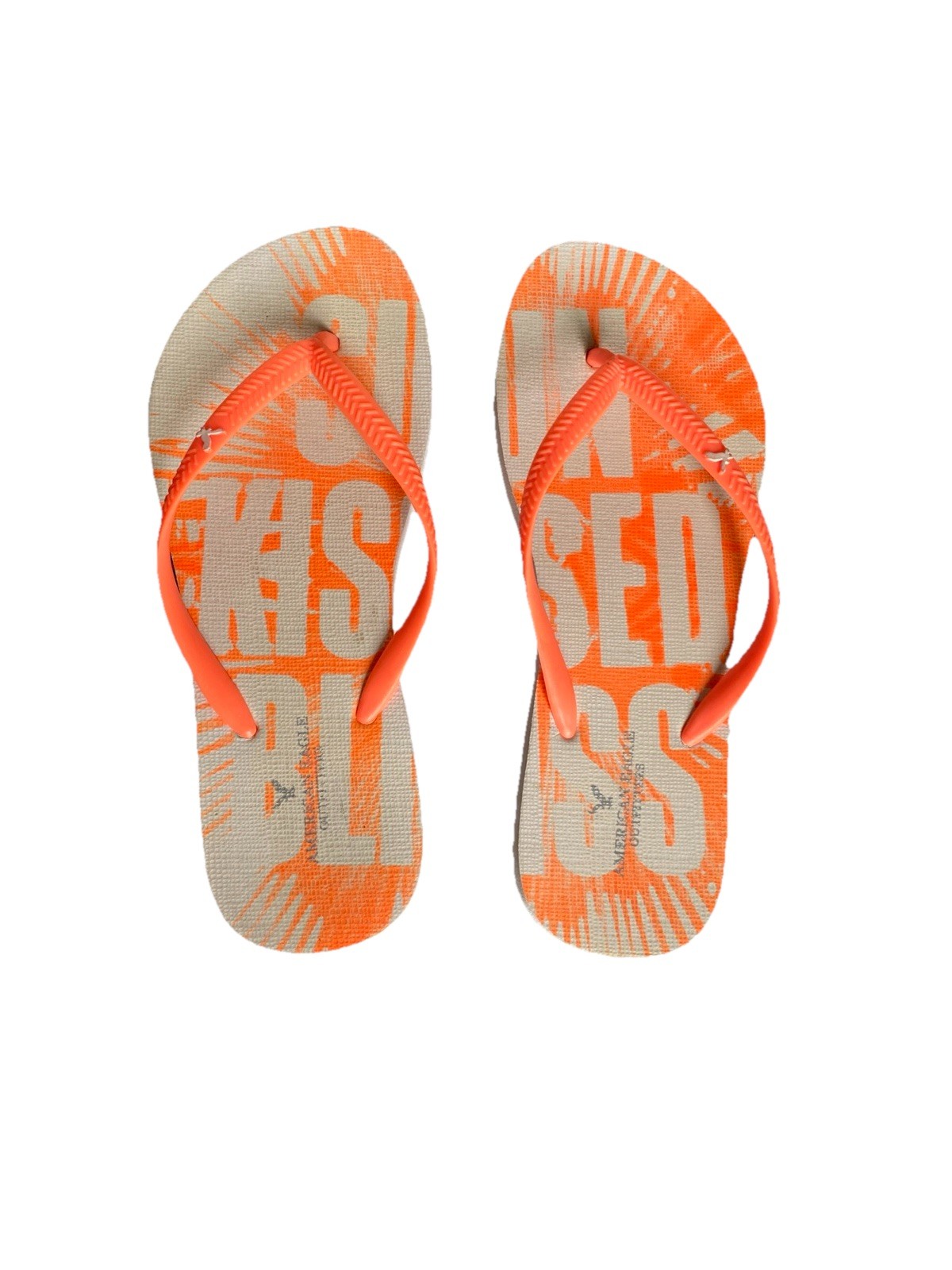 American Eagle Outfitters Flip Flops Sandals Neon Orange S-6-7