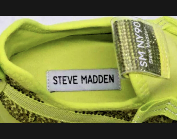 Steve Madden Sneakers Womens Maxima Lime SM NY90 Bejeweled Brand New