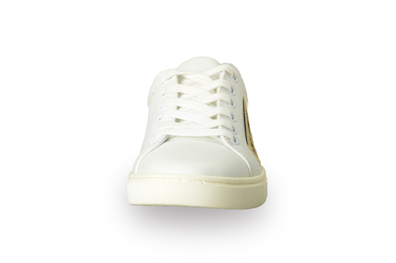 Dolce & Gabbana Women’s White & Gold Leather Sneakers Shoes US 6 IT 36
