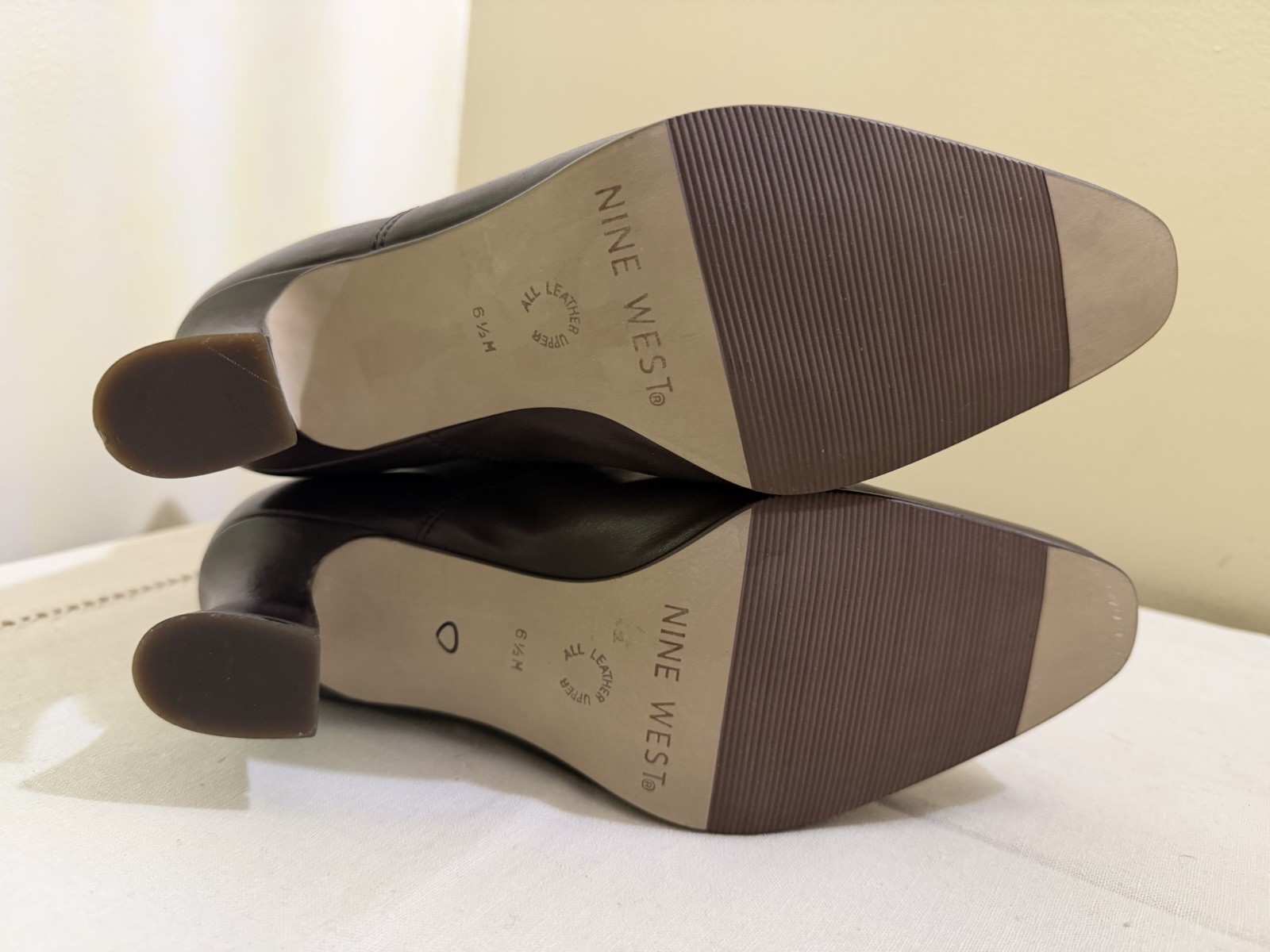 Vintage Nine West Edwardian Victorian Witchy Brown Leather Ankle Boots NOS 6.5