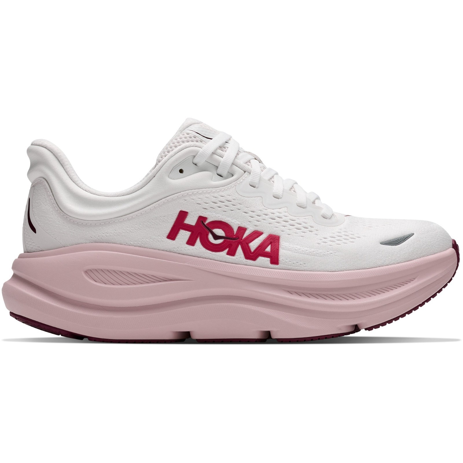 HOKA Bondi 9 Road-Running Shoes – Women’s, Color: White/Pink Opal