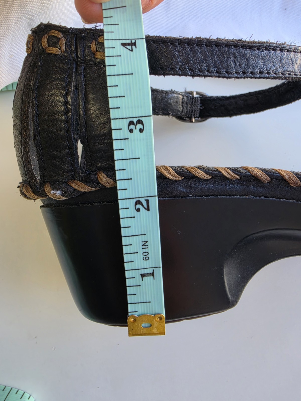 Ariat Shalimar Black Leather Wedge Sandals Women`s Size 10 B Comfort Boho