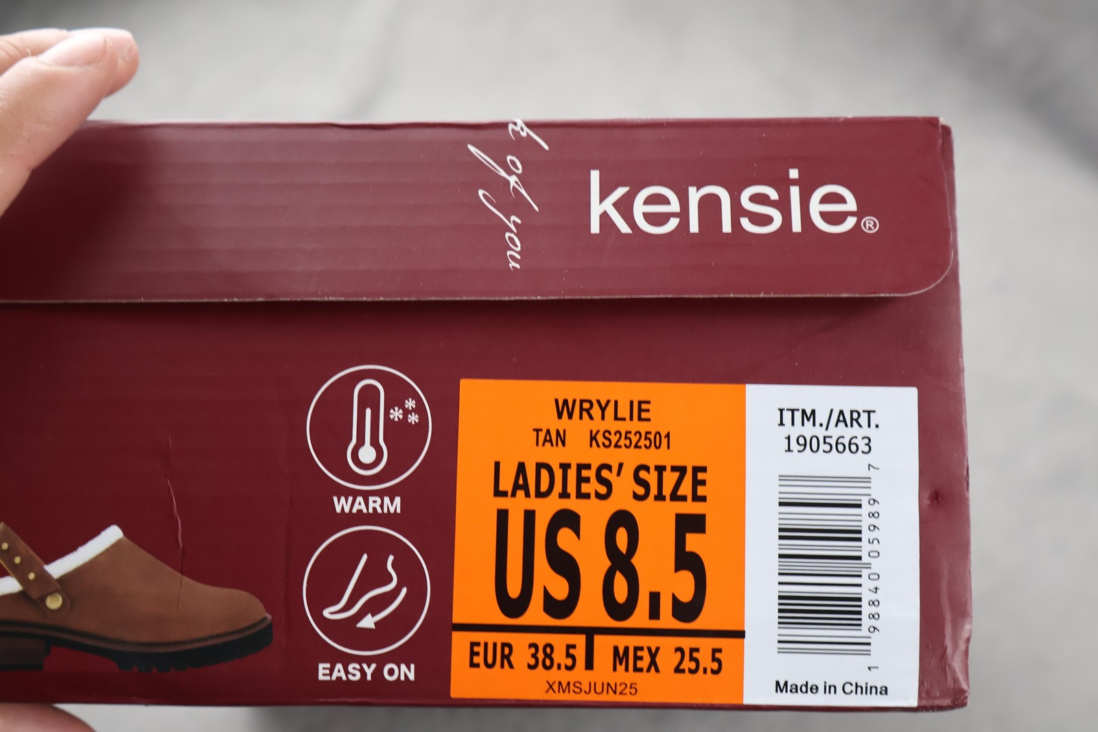 Kensie Shoes Womens Size 8.5 Brown Clog Slip On Faux Fur Lined Winter Wrylie