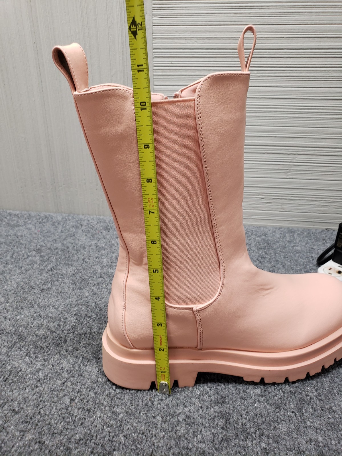 Fashion Nova Women Do A Little Better Boots 8.5 Pink Lug Sole Details Side Zip