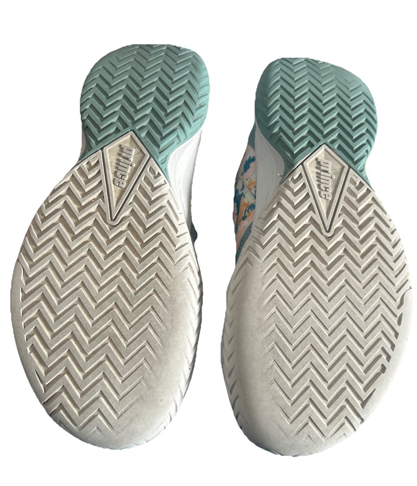 Prince Advantage Lite Womens Sz 8 Tennis White Blue Floral Pickleball Sneaker