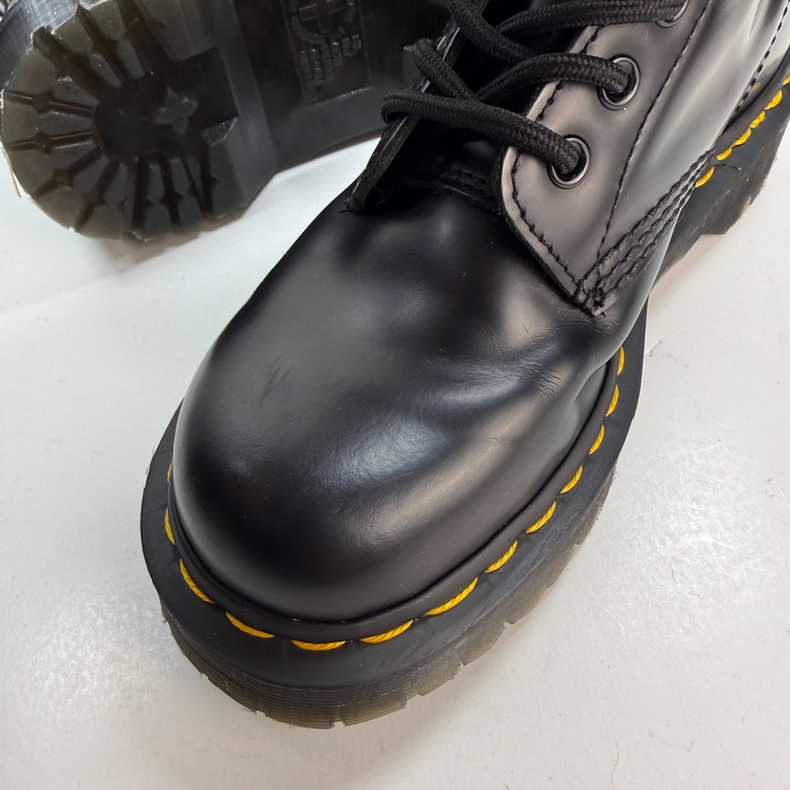Dr. Martens 1460 Bex Smooth Black Leather Lace Up Boots Womens Size 6 / Mens 5