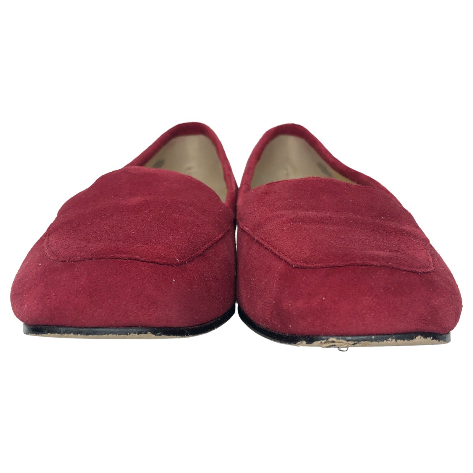 Enzo Angiolini Womens Red Suede Slip On Square Toe Loafers Flat Shoes Size 7.5 M