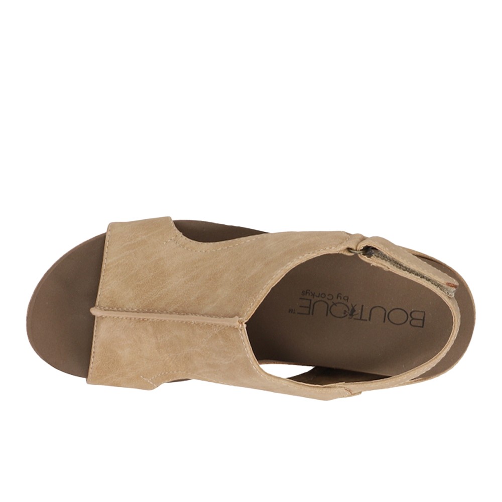 Corkys Carley Studded Wedge Slingback Womens Brown Casual Sandals 30-5316-TPSM