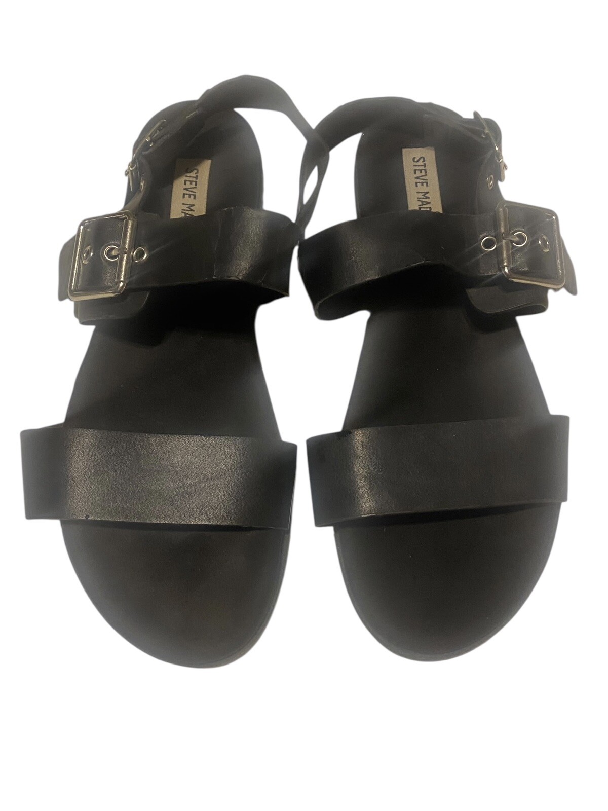 Steve Madden Strappy Buckle Sandals Womens 9 Black Classic Goth Comfort Punk Y2K