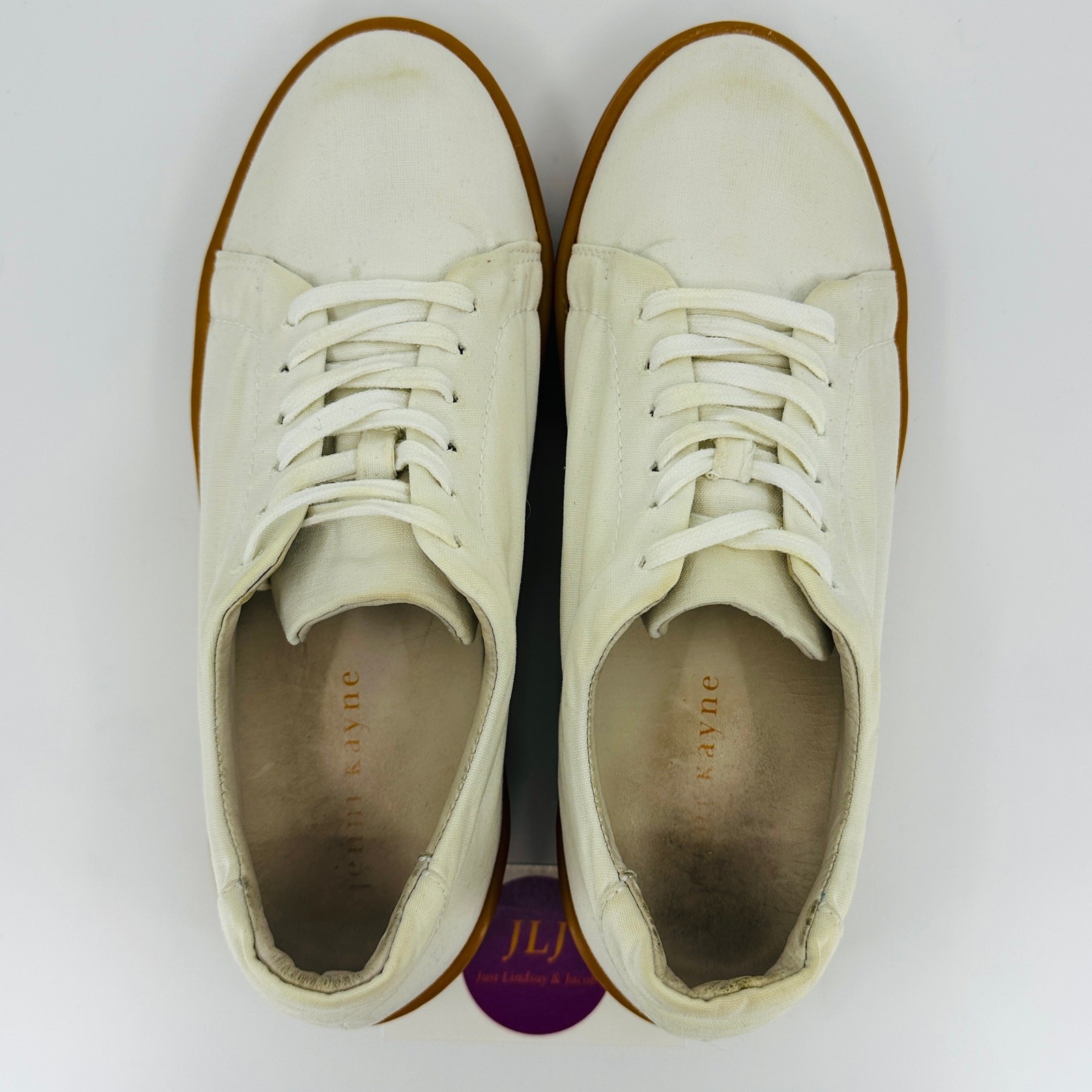 Jenni Kayne Women’s Cream Canvas Casual Skater Sneakers Size 39 EU/ 9 US