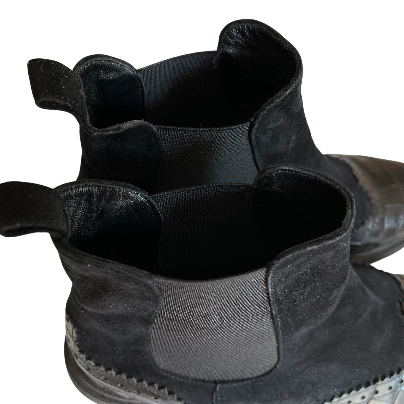 Michele Lopriore Parigi Black Suede/Leather Chelsea Boot Sz EU40 US 9
