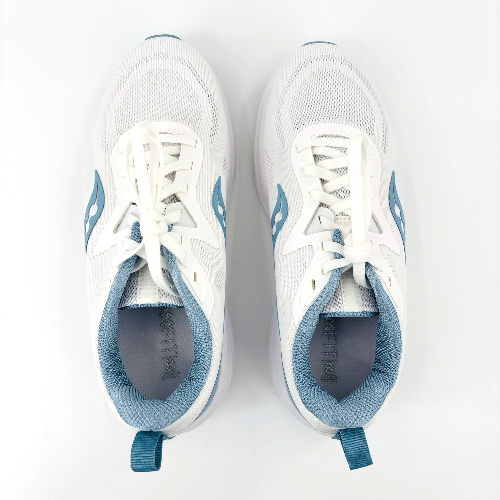 Womens 7 Saucony Lancer 3 Form Fit 8mm Athletic Shoes Sneakers White Blue S18226