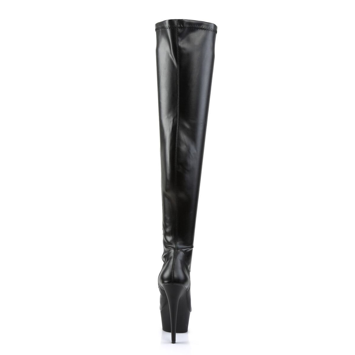 PLEASER DELIGHT-3000 Sexy 6″ Heel Platform Black Stretch Thigh High Womens Boots