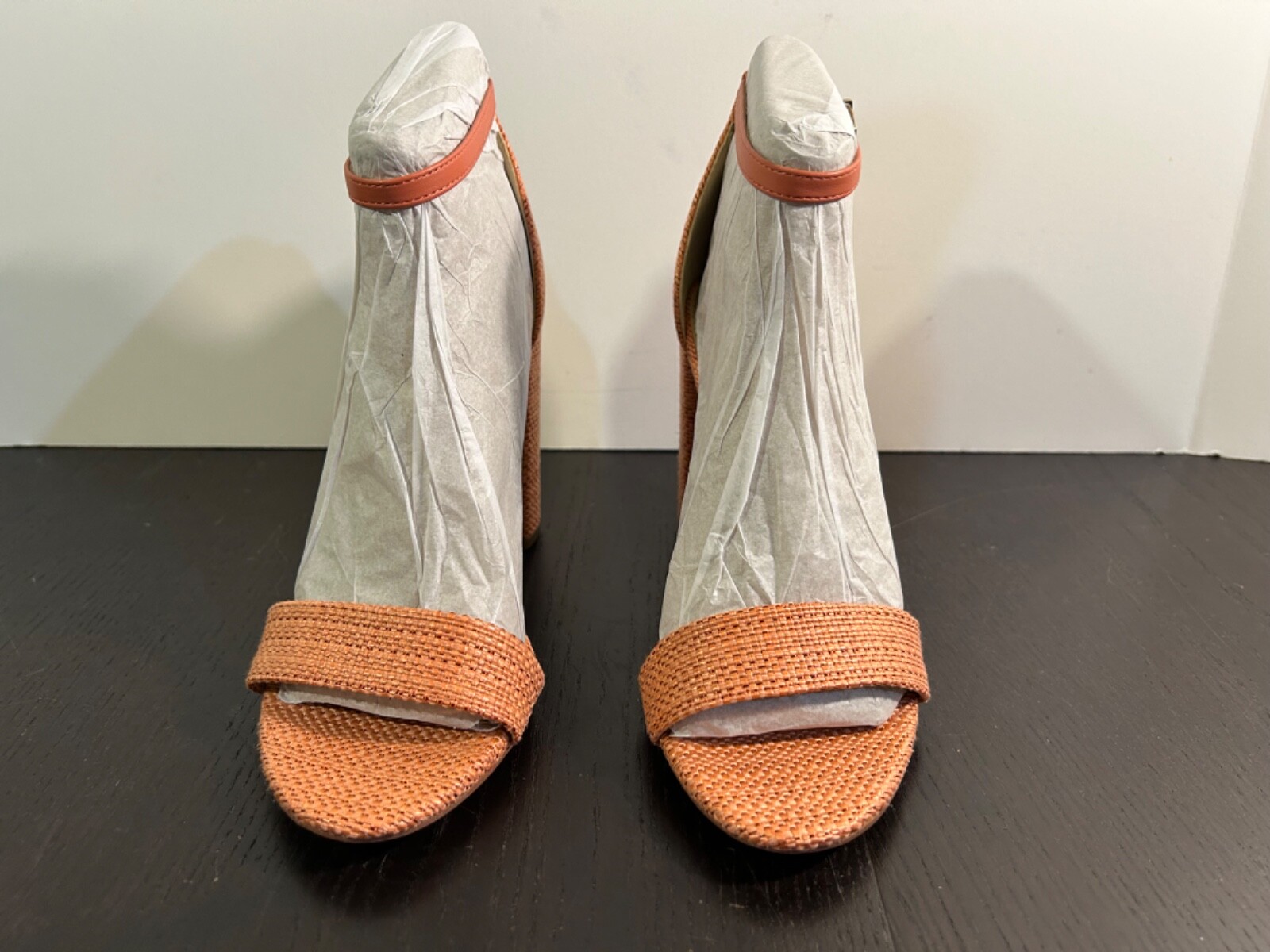 Sam Edelman Yaro Woven Look Block Heel Sandal Stucco Pink/Coral Size 8.5 – NWOB