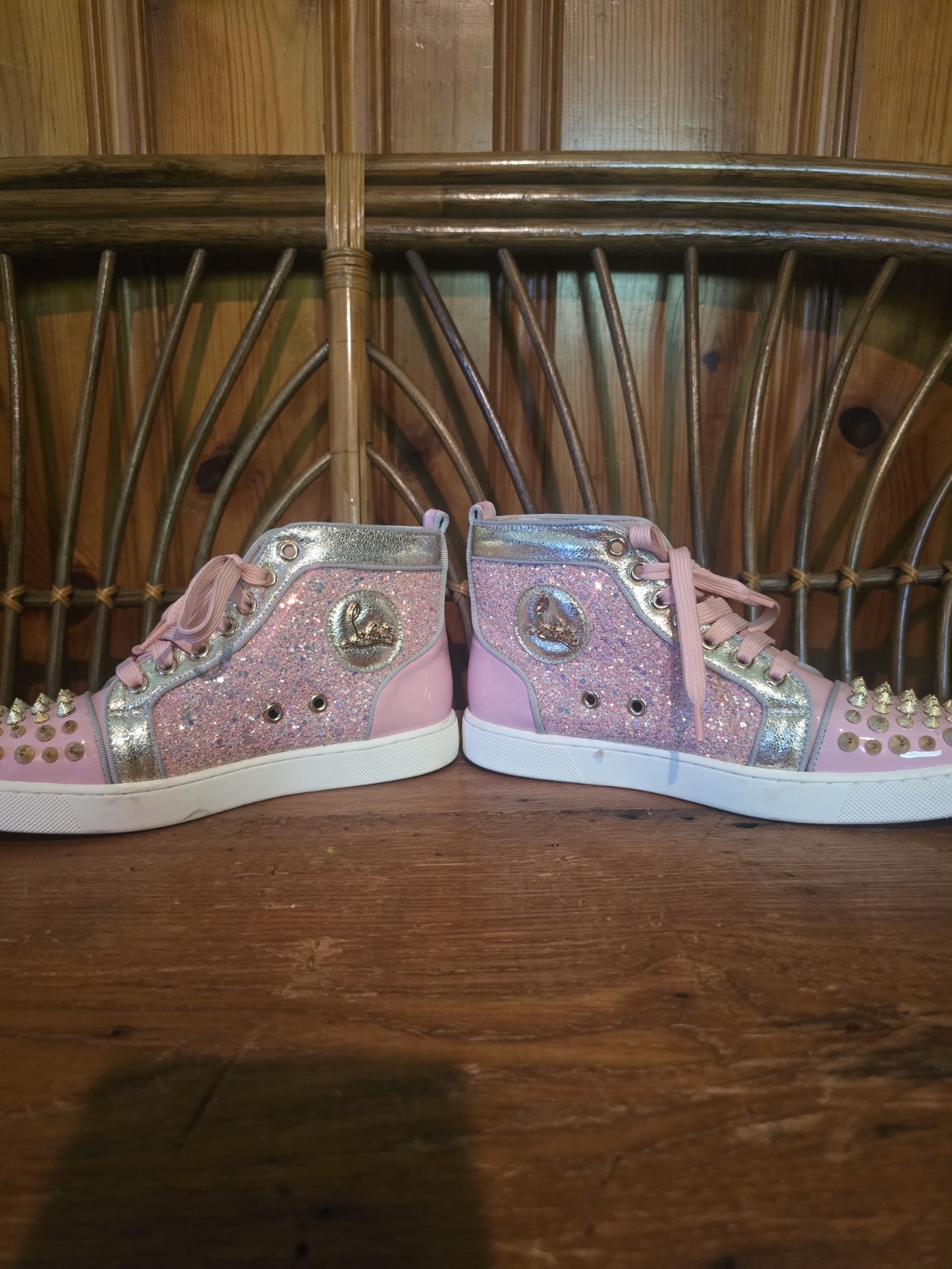 Christian Louboutin Lou Degra Leather Sneakers
