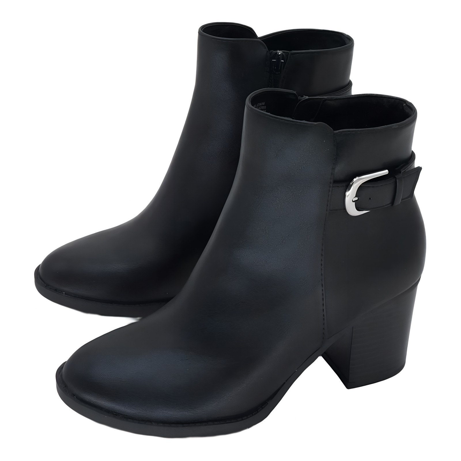 Style Co Harlemm Buckle Ankle Booties 2.5in Block Heel Black Size 7.5M