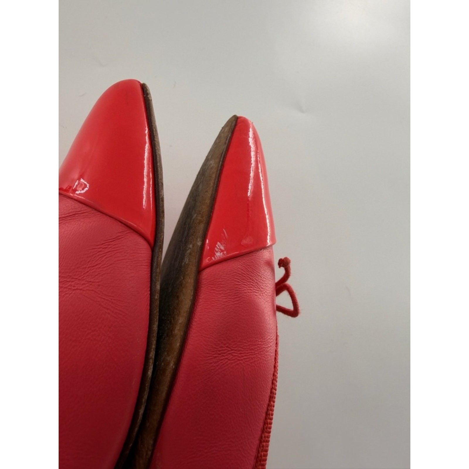 J. Crew Red Orange Ballet Slipper Pointed Toe Flats Shoes Women’s Leather 8.5