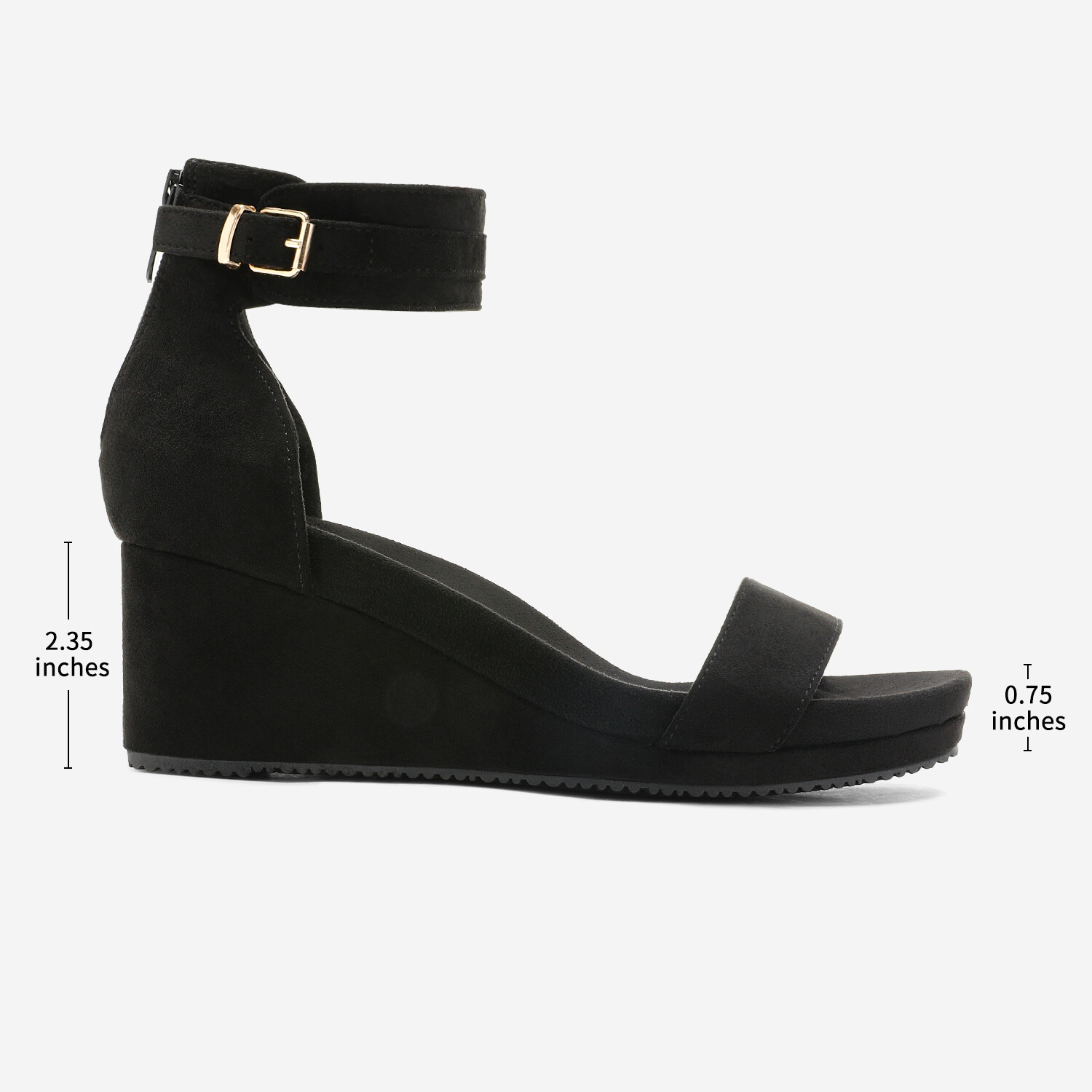 DREAM PAIRS Women’s Open Toe Ankle Strap Back Zip Platform Casual Wedge Sandals