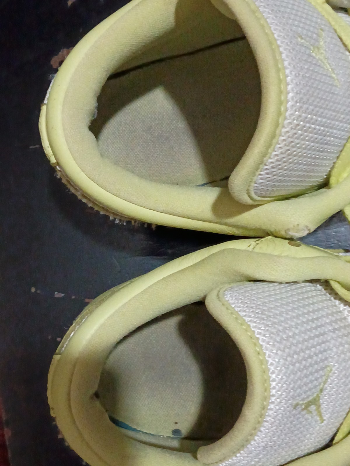 Air Jordan 1 Low Limelight White Leather Athletic Shoes Sz 9.5 Women DH9619-103
