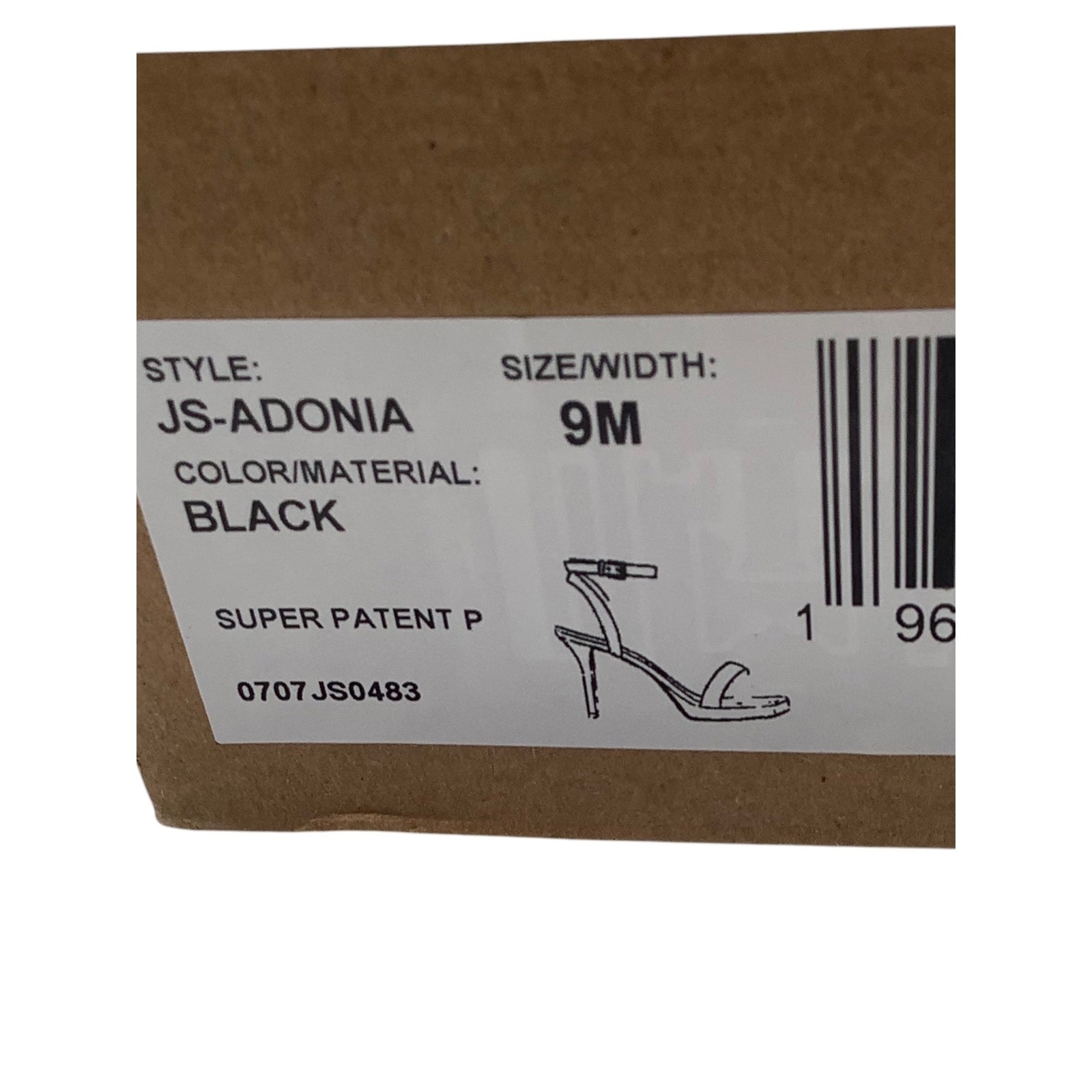 Jessica Simpson Adonia Black Patent Square Toe Platform Ankle Strap Heels 9M