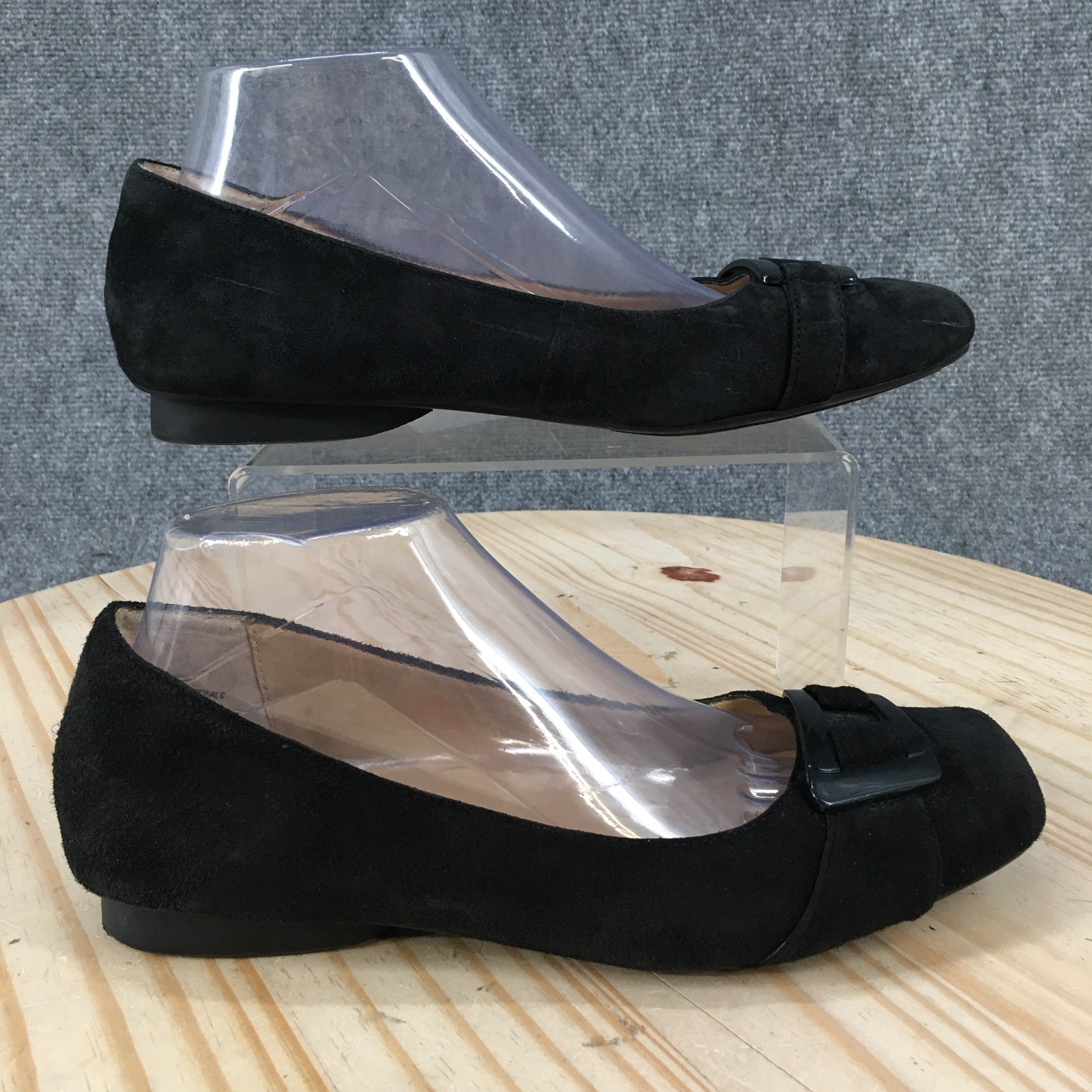 ANA A New Approach Shoes Womens 8.5 M Ballet Flats Slip On Casual Leather Black